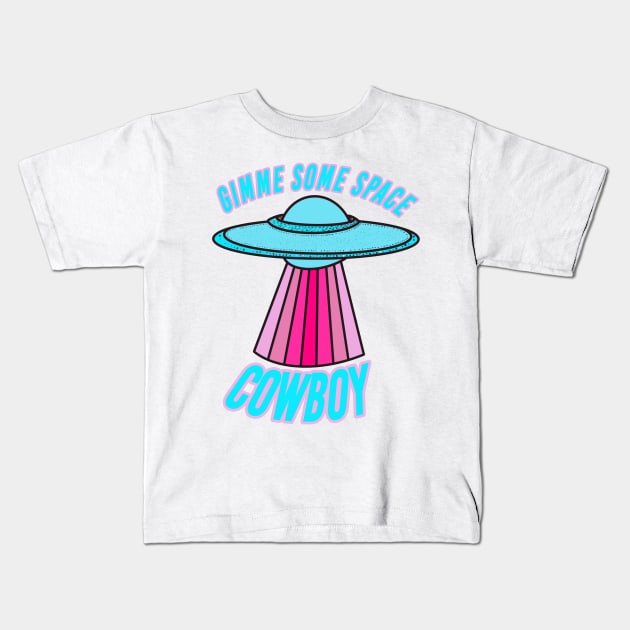 Preppy Space Cowboy Aesthetic Kids T-Shirt by Asilynn